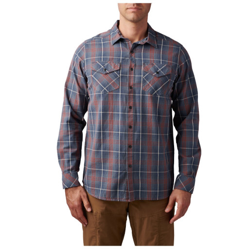 5.11 Tactical Men's Gunner Plaid Long Sleeve Shirt (Turbulence Plaid)