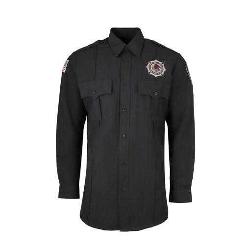 Men's Charcoal Poly/Rayon Long Sleeve Class B Utility Shirt