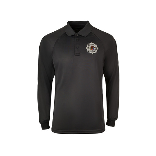 Men's 100% Polyester Charcoal Class B Utility Polo - Long Sleeve