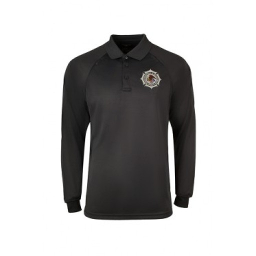 Women's 100% Polyester Charcoal Class B Utility Polo - Long Sleeve