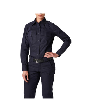 5.11 Tactical Women's Womens NYPD Stryke Ripstop Long Sleeve Shirt (NYPD Navy)
