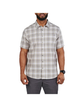5.11 Tactical Men's Wyatt Short Sleeve Plaid Shirt (White Plaid)