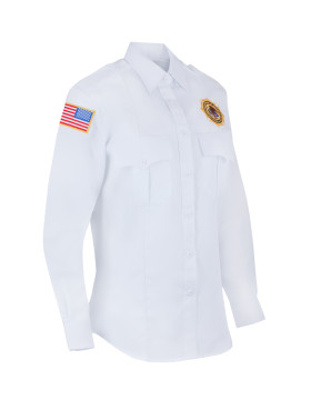 Women's White Poly/Rayon Long Sleeve Class A Dress Shirt