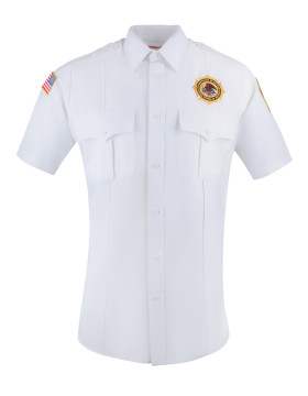Men's White Poly/Rayon Short Sleeve Class A Dress Shirt