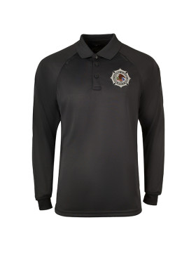 Men's 100% Polyester Charcoal Class B Utility Polo - Long Sleeve