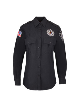 Women's Charcoal Poly/Rayon Long Sleeve Class B Utility Shirt