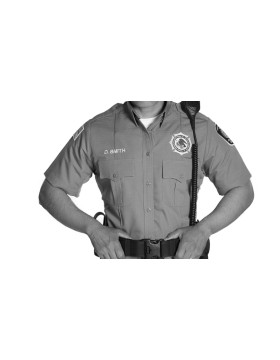 Men's Ergo Stretch Nickel Gray Ripstop Poly/Cotton Short Sleeve Class B Utility Shirt